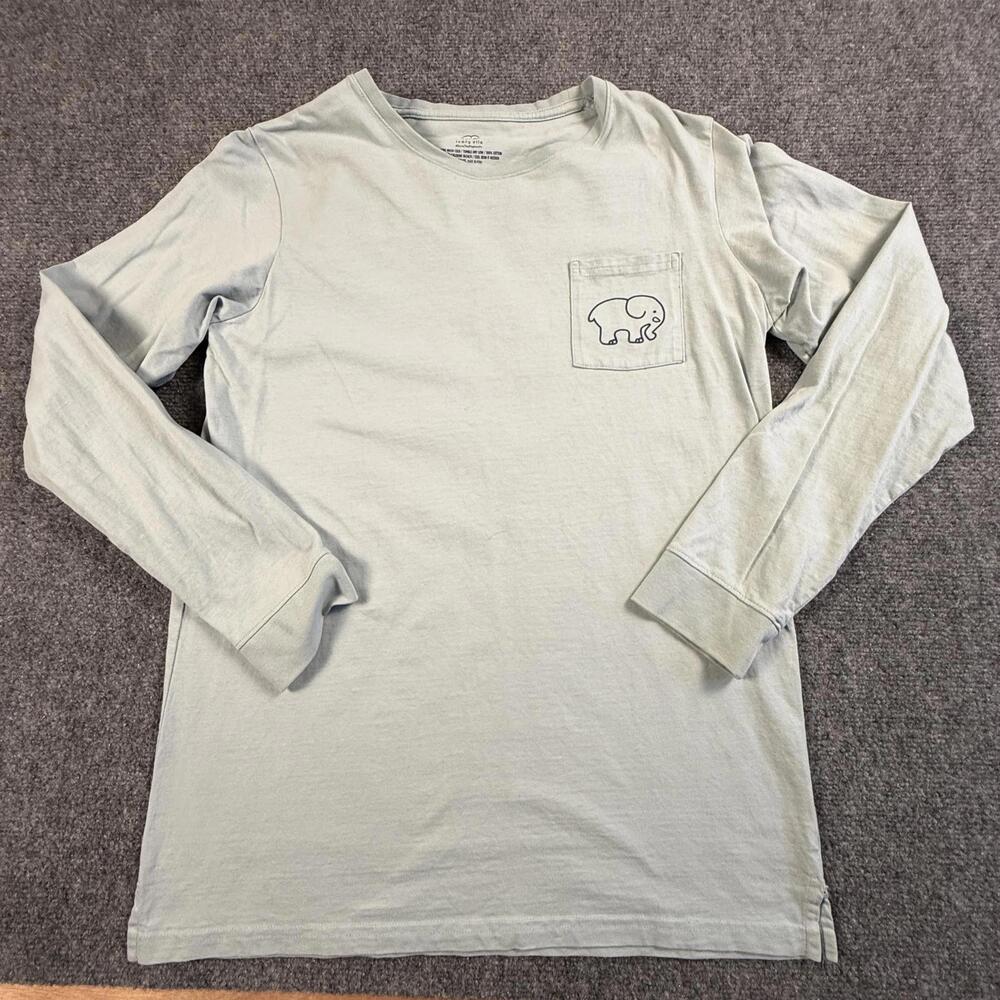 Ivory Ella Long Sleeve Cotton Pocket T-Shirt Sage Green Toucan Elephant Medium